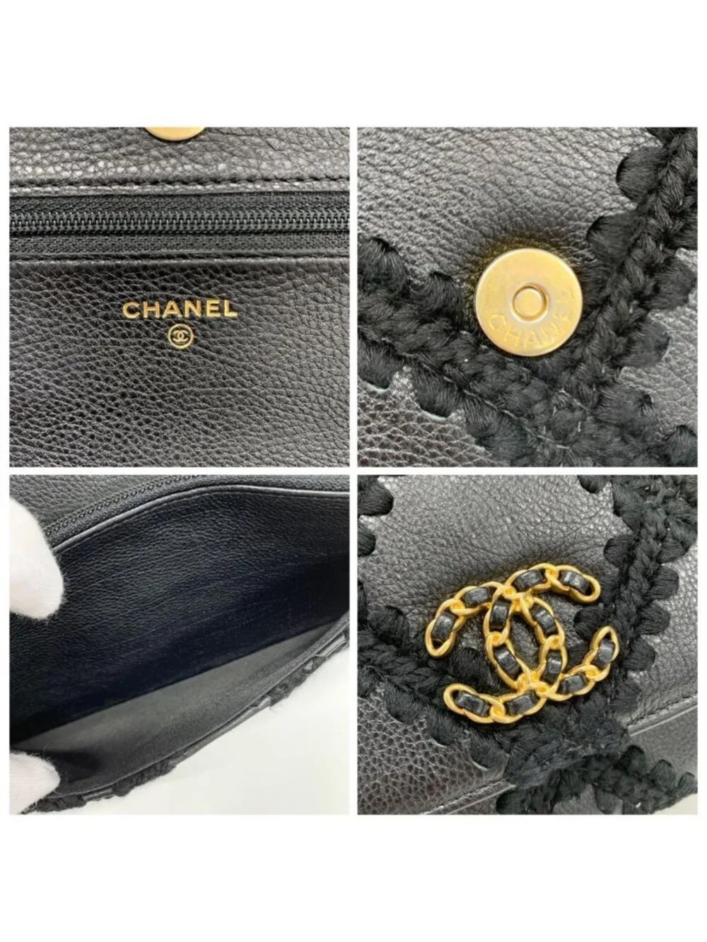Chanel 19 Calfskin Shoulder Bag Chain Wallet